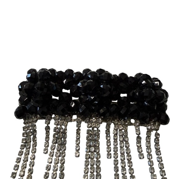SHRIMPS Black Crystal Tassel Barrette Hair Clip Penelope Fringed Rhinestones - Picture 4 of 6